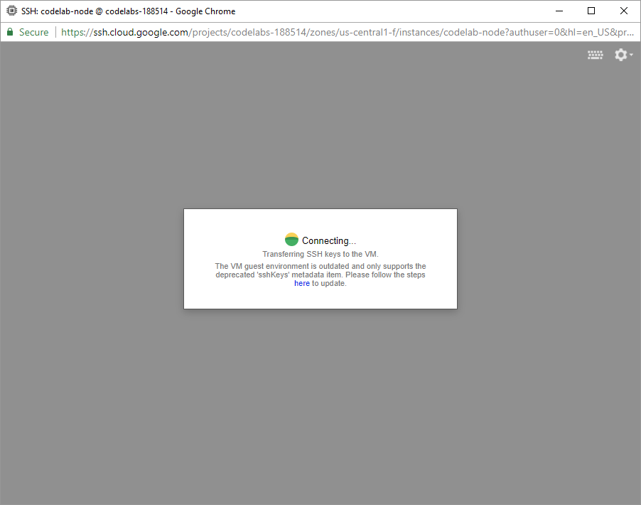  cloud compute the cosmos ssh into codelab node fails issue 278