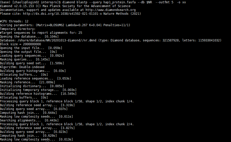 when run the eggNOGmapper with the command "emapper.py i hap1_protein