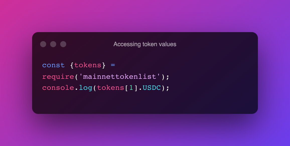 Accessing token values