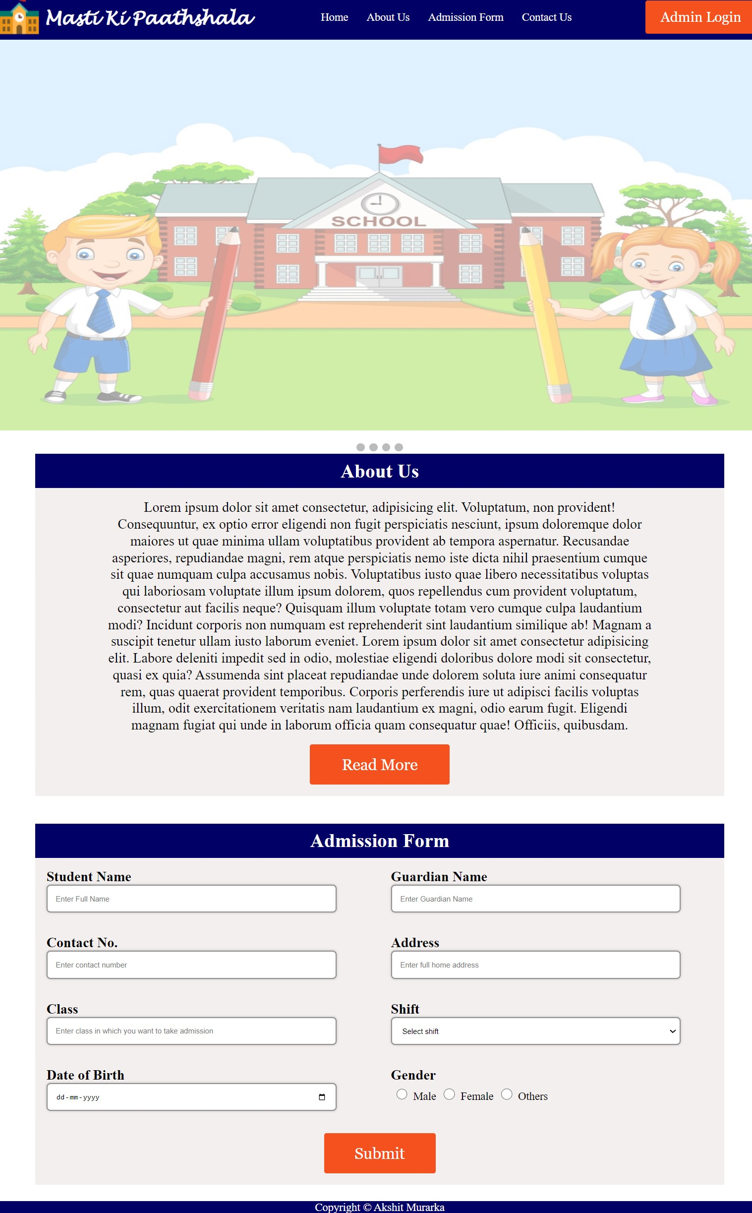 GitHub - Akshit-02/School-admission-form: This website is designed for ...