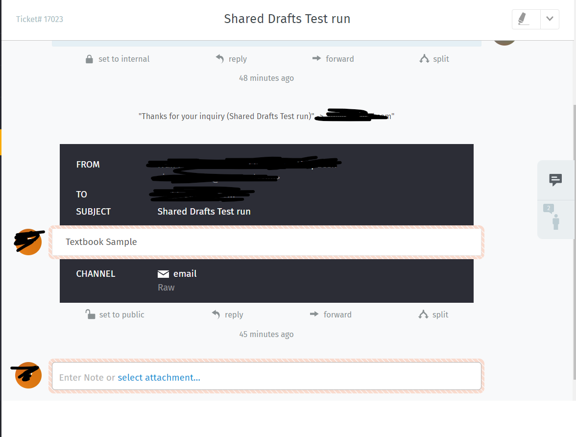 The use of shared drafts for response ends with the saving of an ...