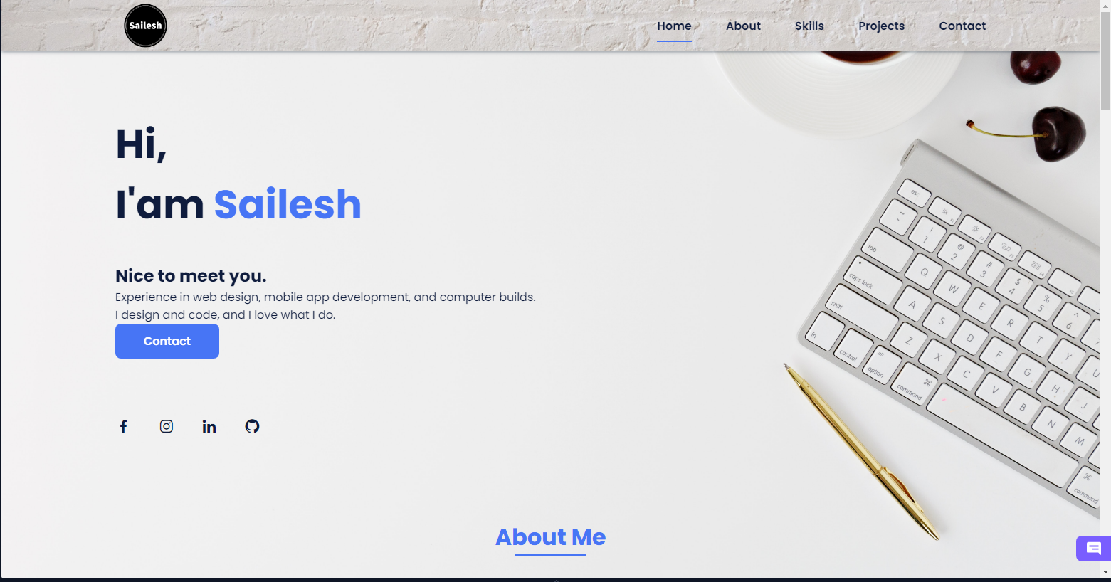 GitHub - SaileshBK/PersonalPortfolio: A personal portfolio website ...