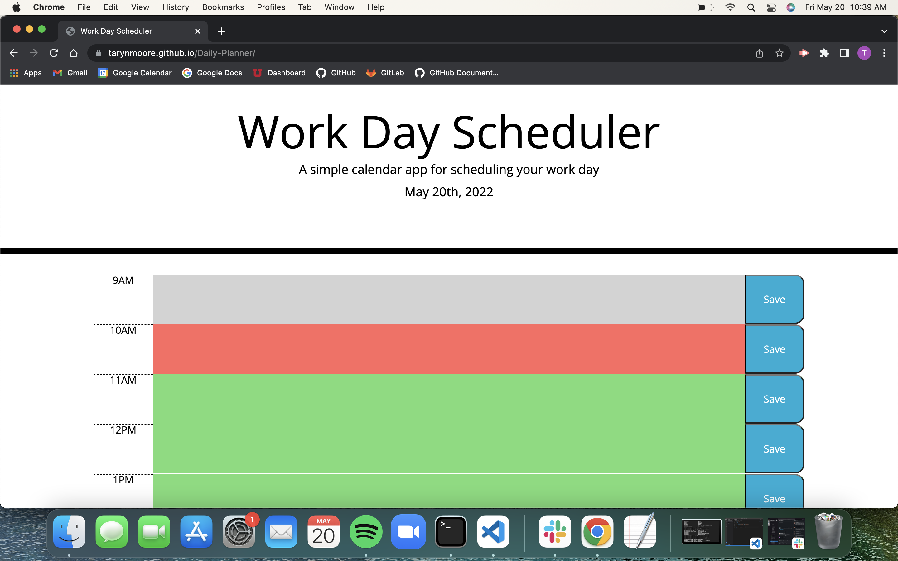 GitHub - Tarynmoore/Daily-Planner: Daily planner for business owner ...