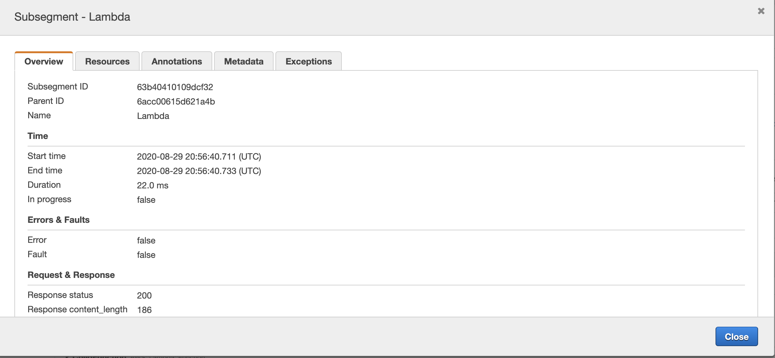 Add In progress and Origin fields · Issue 32 · grafana/xray