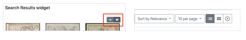 Search Results widget view options styling update and layout bug ...