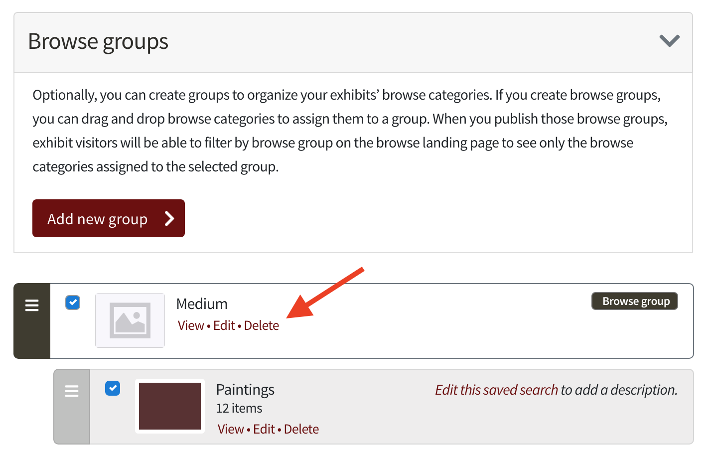 Enable view, edit, delete for a browse group - SUPERSEDED · Issue #2566 ...