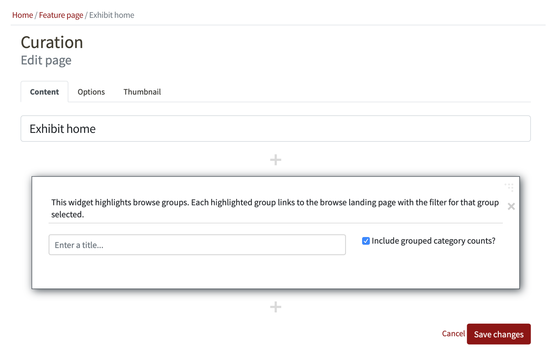 Add a Browse Groups widget to Exhibit item widgets · Issue #2568 ...