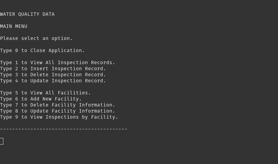 GitHub - valerievozza/water-quality: A console app for tracking water ...