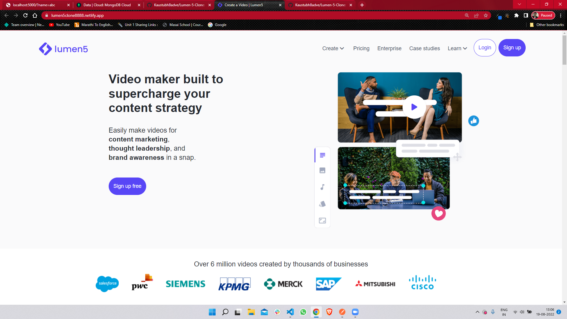 GitHub - KaustubhBadve/Lumen-5-Clone: It's the Video creation platform ...