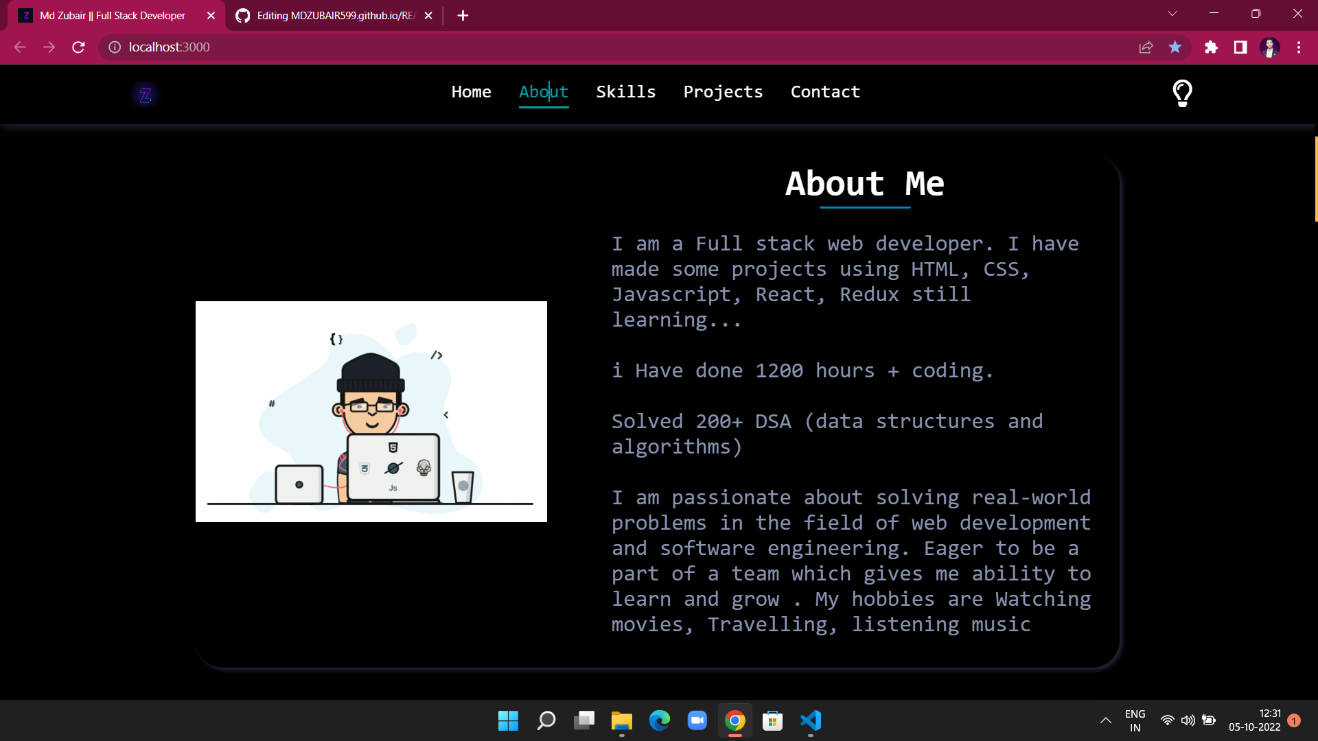 GitHub - MDZUBAIR599/MDZUBAIR599.github.io: This is My Portfolio You ...