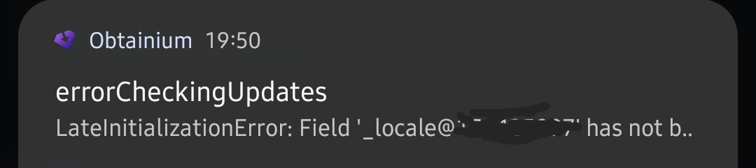 (since last release) Error checking updates: late initialization error ...