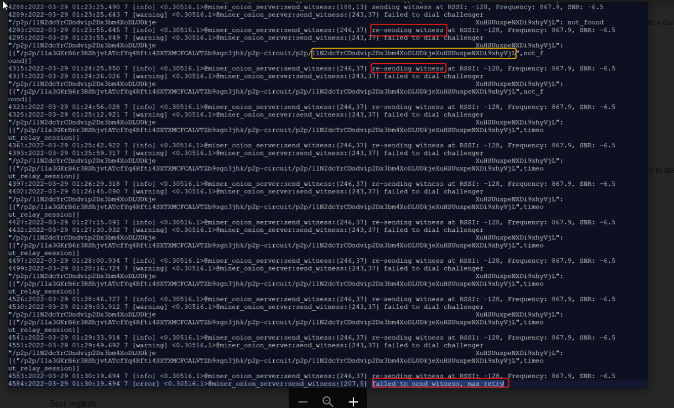 0 Witness failed to send witness, max retry · Issue 1516 · helium