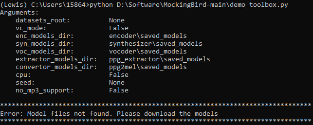 搭建环境，最后一步MODULE FILES NOT FOUND, 这个怎么解决？多谢 · Issue #457 · babysor ...