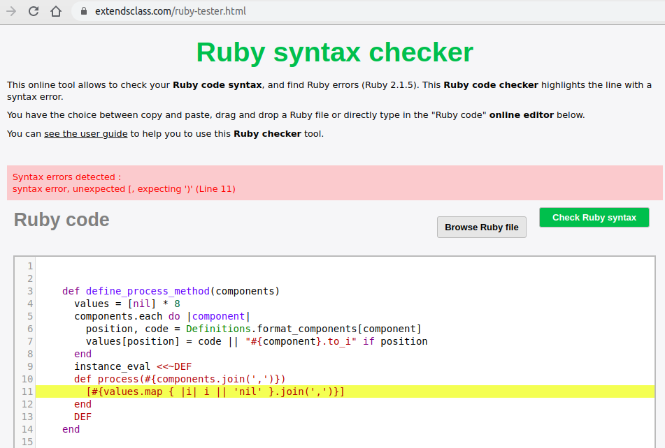 Facing A Syntax Error In Format Rb In Version 0 4 4 Issue 40 Adzap Timeliness Github