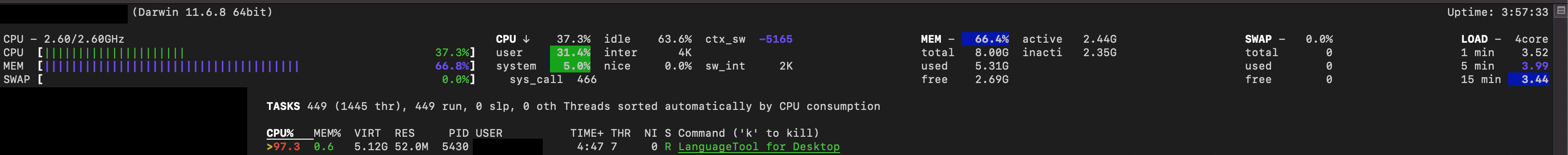 [BUG] Extremely high CPU load of LanguageTool for Desktop 1.0 on macOS ...