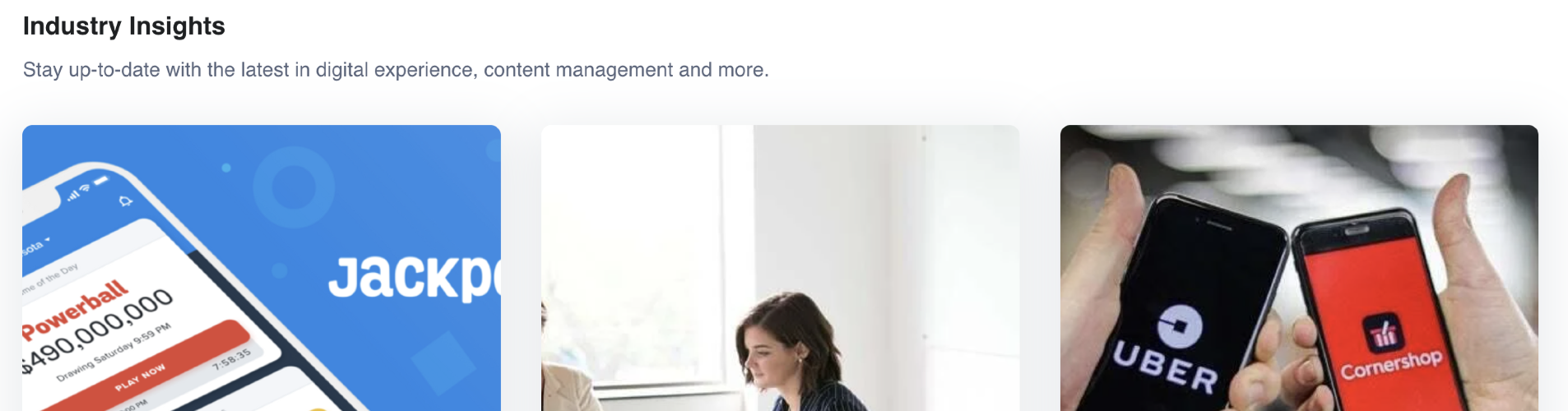 All pages - CTA button missing from "industry insights" cards · Issue ...