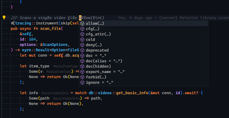 Rust Param Doc Unhelpful completions in doc comment on function with attribute macro ...