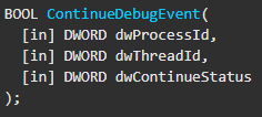 ContinueDebugEvent() MSDN