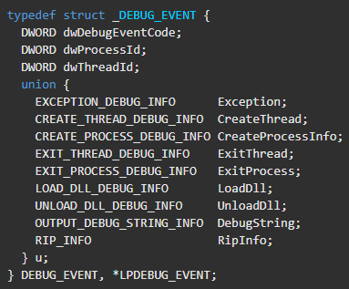 DEBUG_EVENT구조체