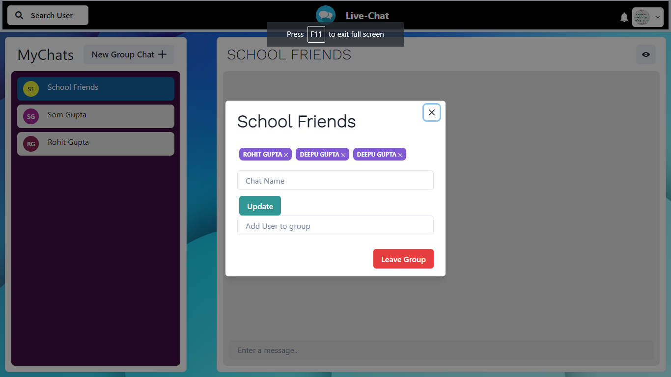 GitHub - Rohit9894/Live-Chat: Live-Chat is a Full Stack Chatting App ...