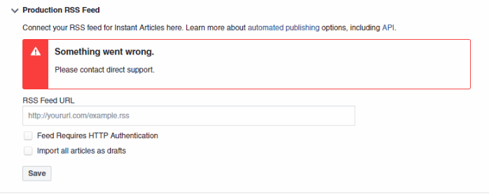 production rss feed - error