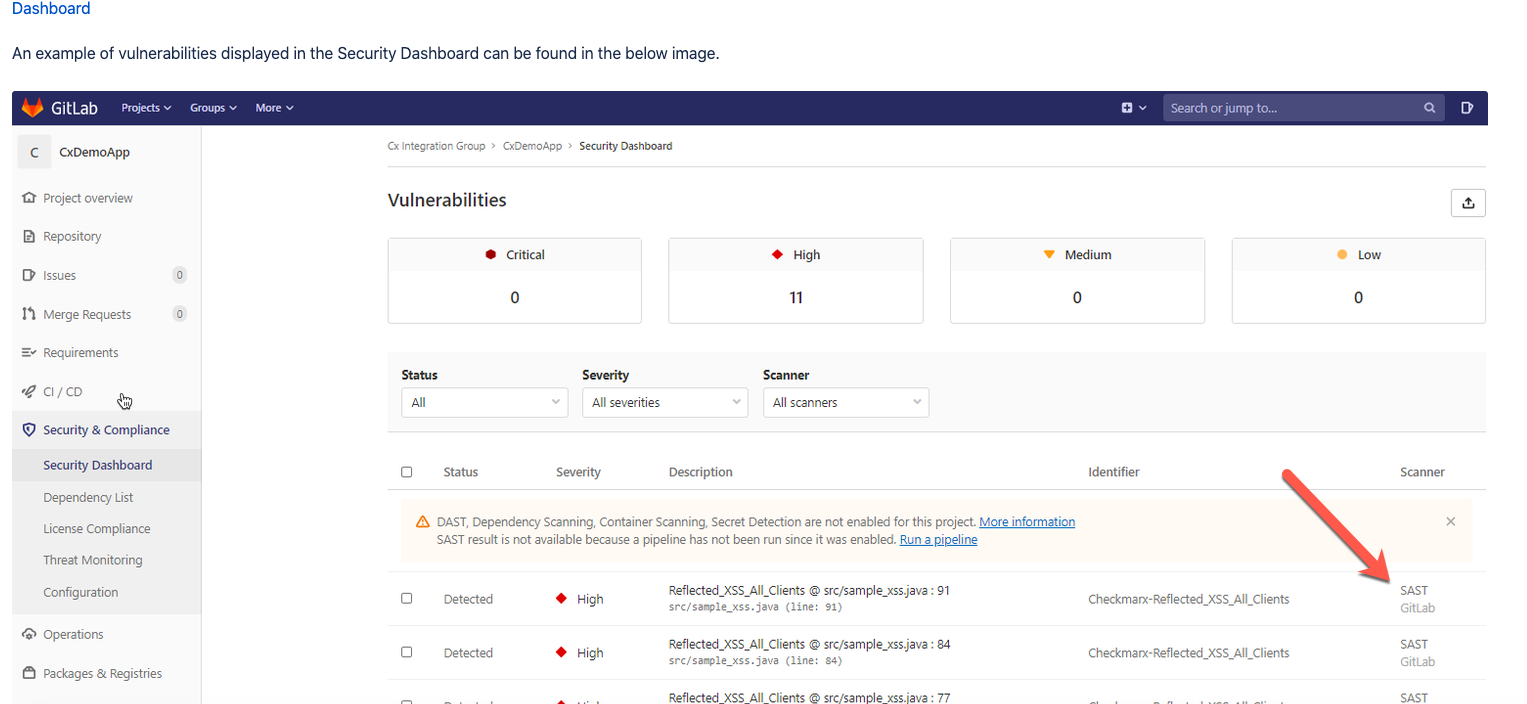 Update to GitLab Security Dashboard · Issue #388 · checkmarx-ltd/cx ...