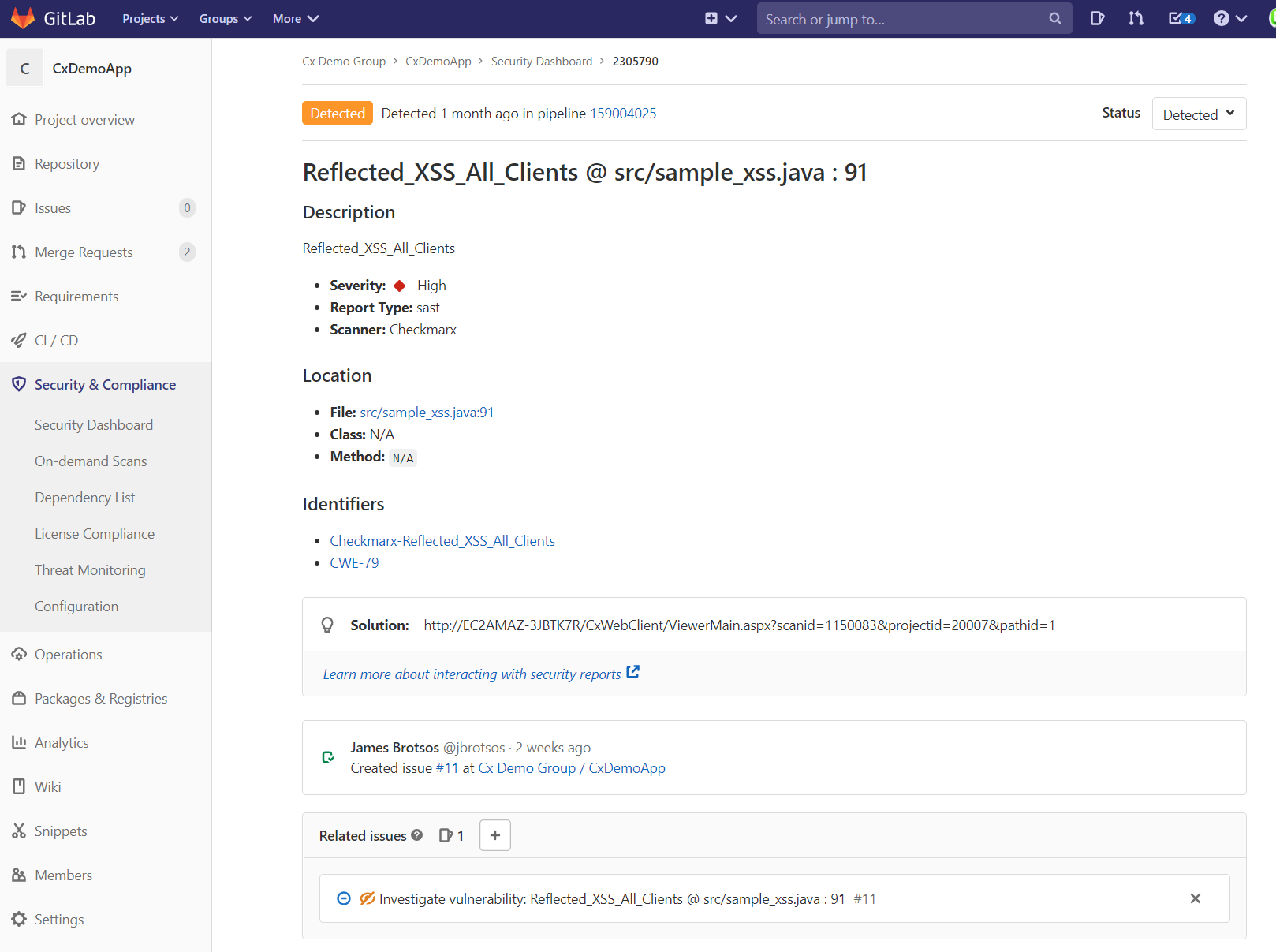 Update Solution and/or Description in GitLab Issues and Security ...