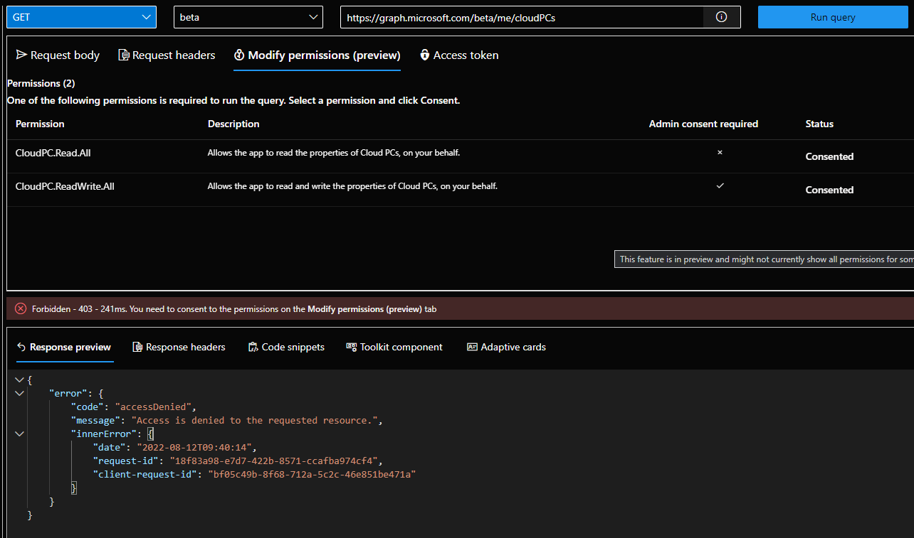 Unable to get Cloud PCs from API · Issue #2031 · microsoftgraph ...