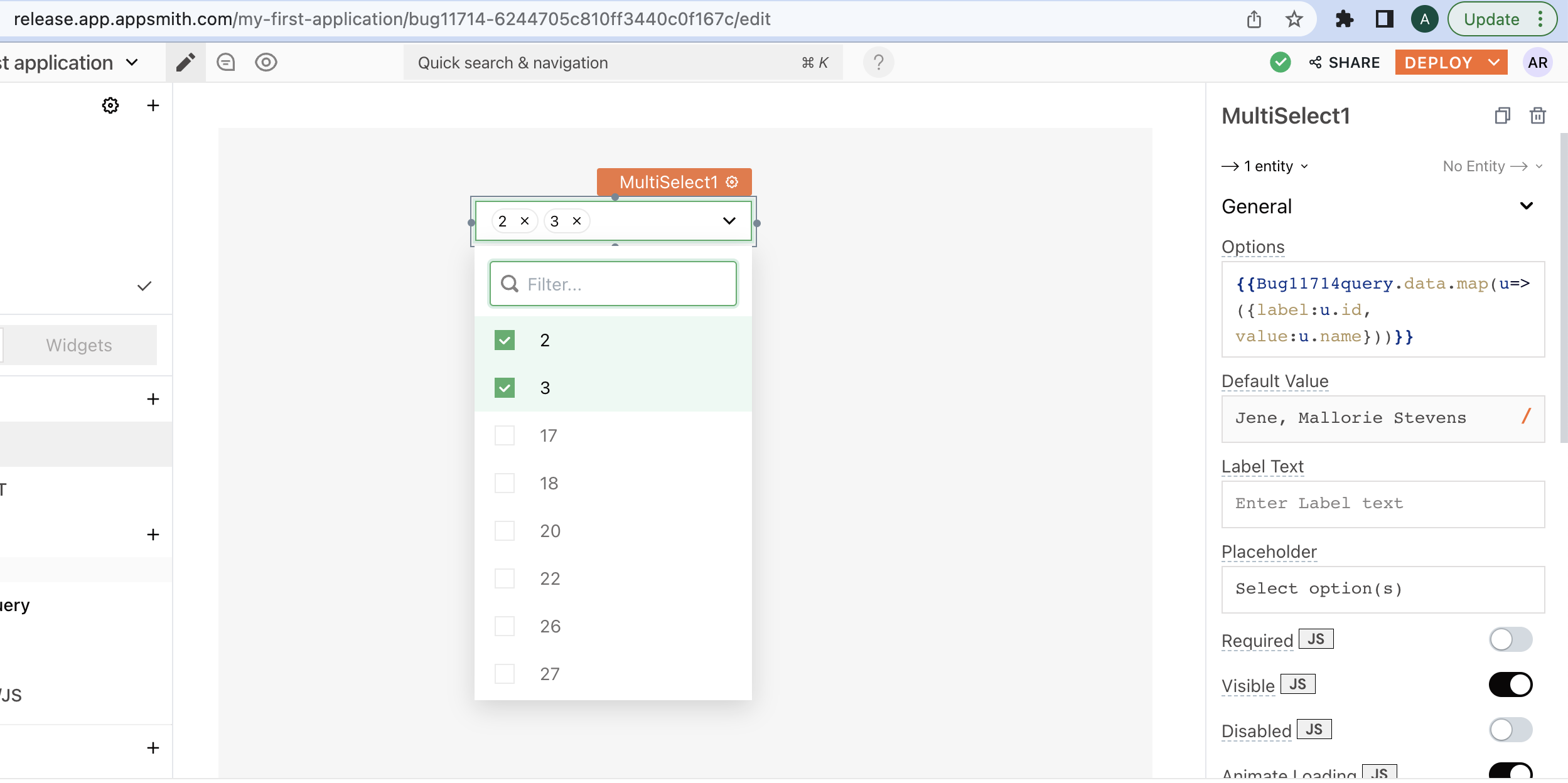 [Bug]: Multi select dropdown does not pre populate single values ...