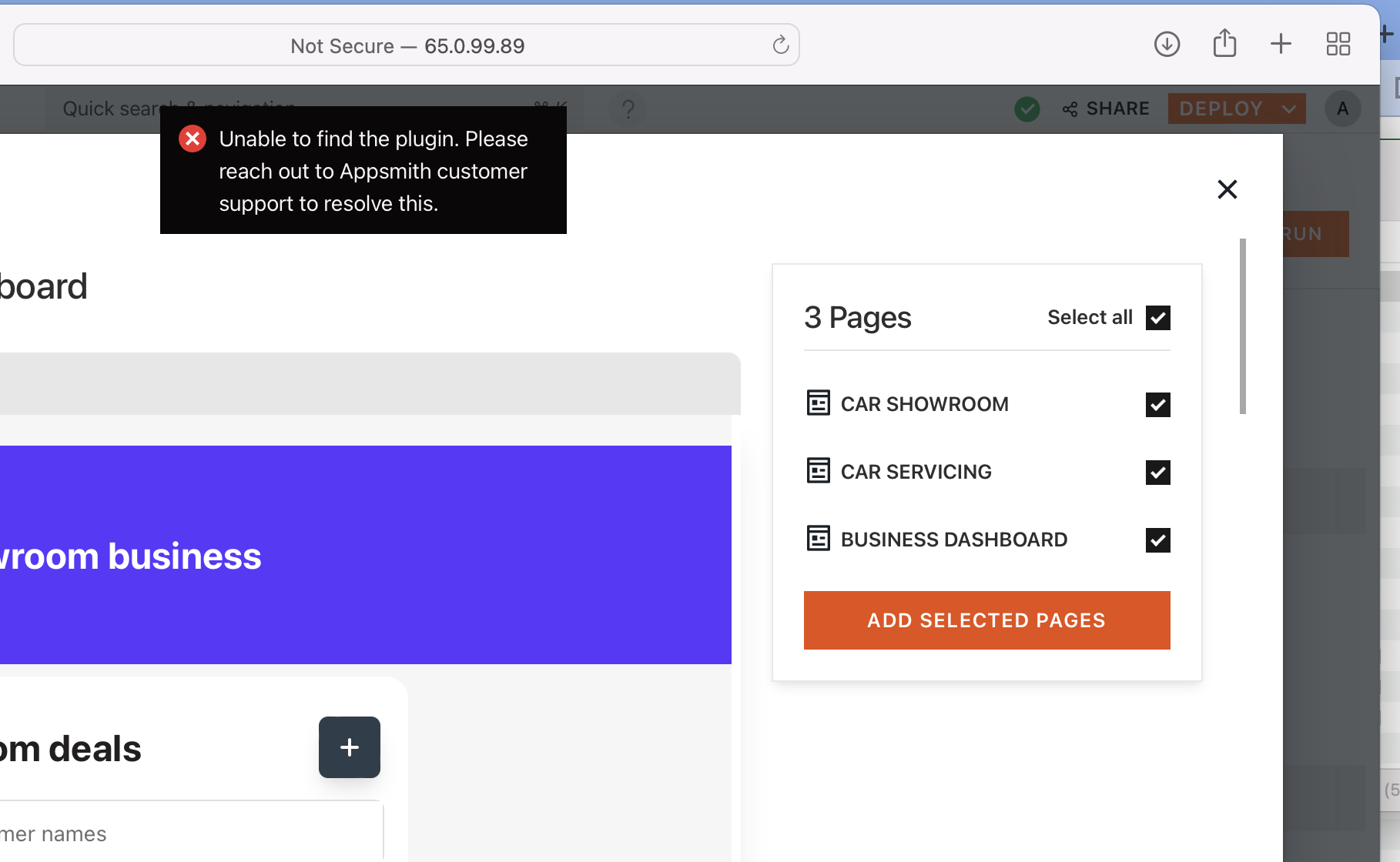 [Bug]: Adding page from template gives unable to find plugin error on ...