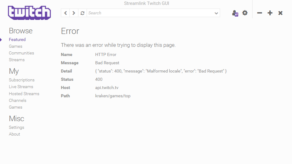 Error when tried to open "Games" on "Browser" section · Issue #448 ...