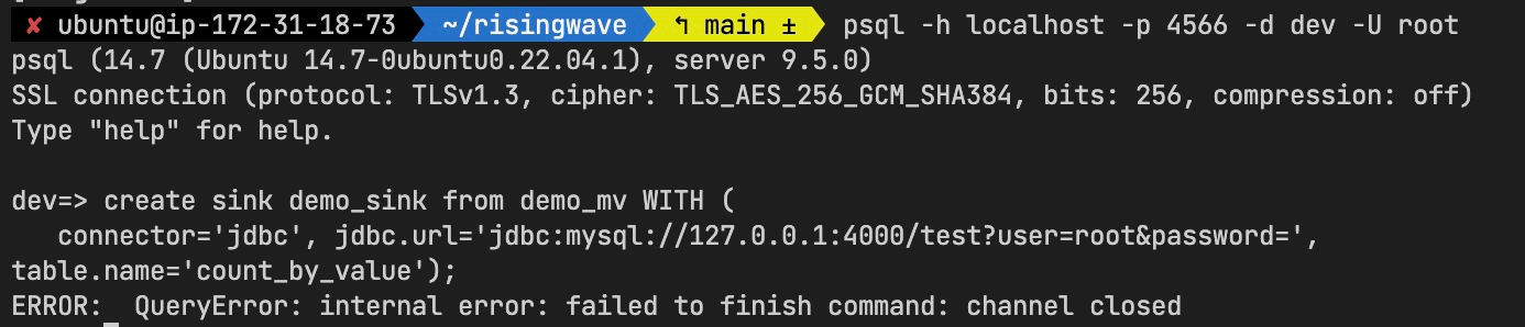 bug(connector): error message was not propagated to frontend · Issue ...