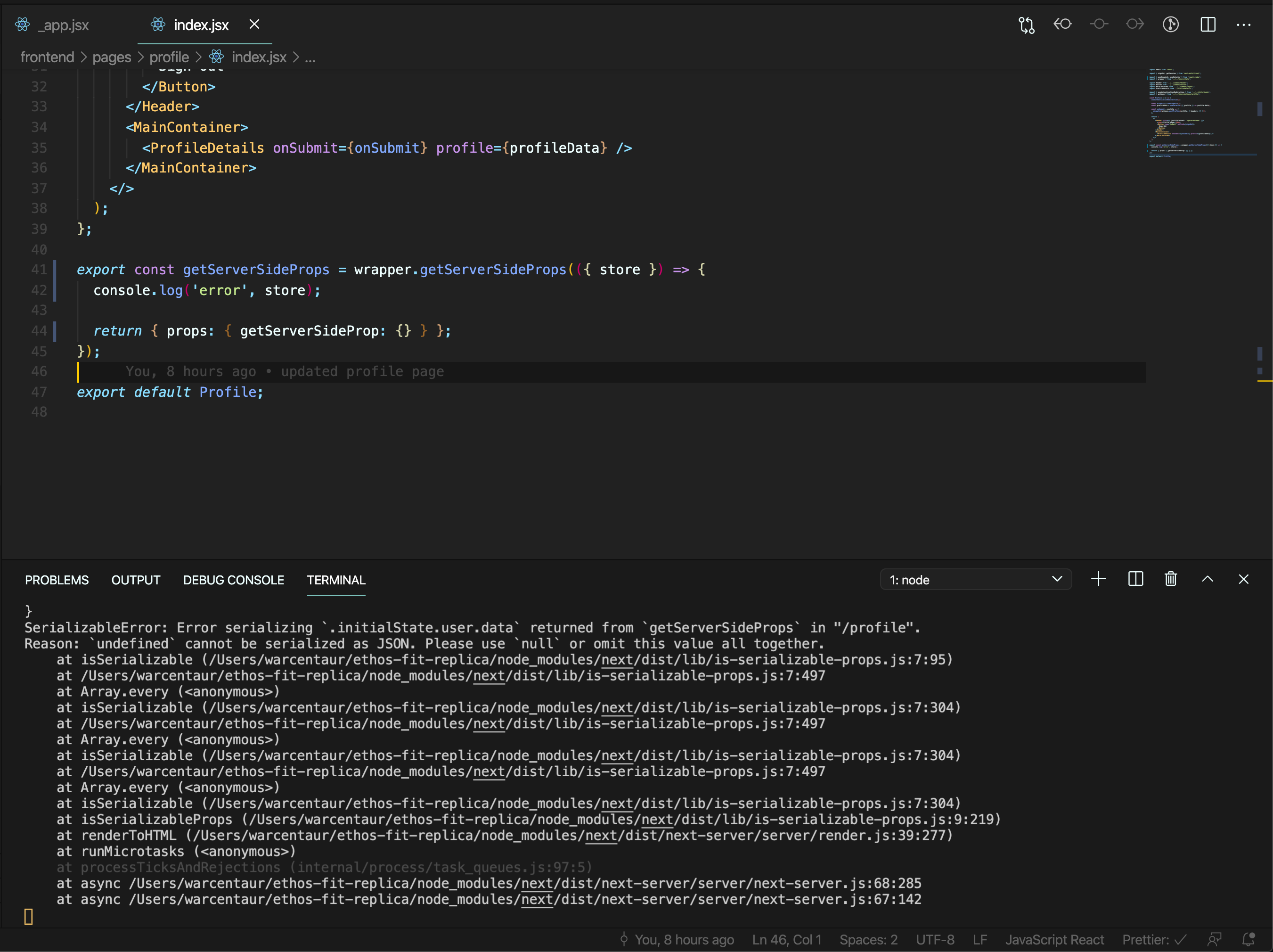 wrapper.getServerSideProps causing serialize error. · Issue #276 ...
