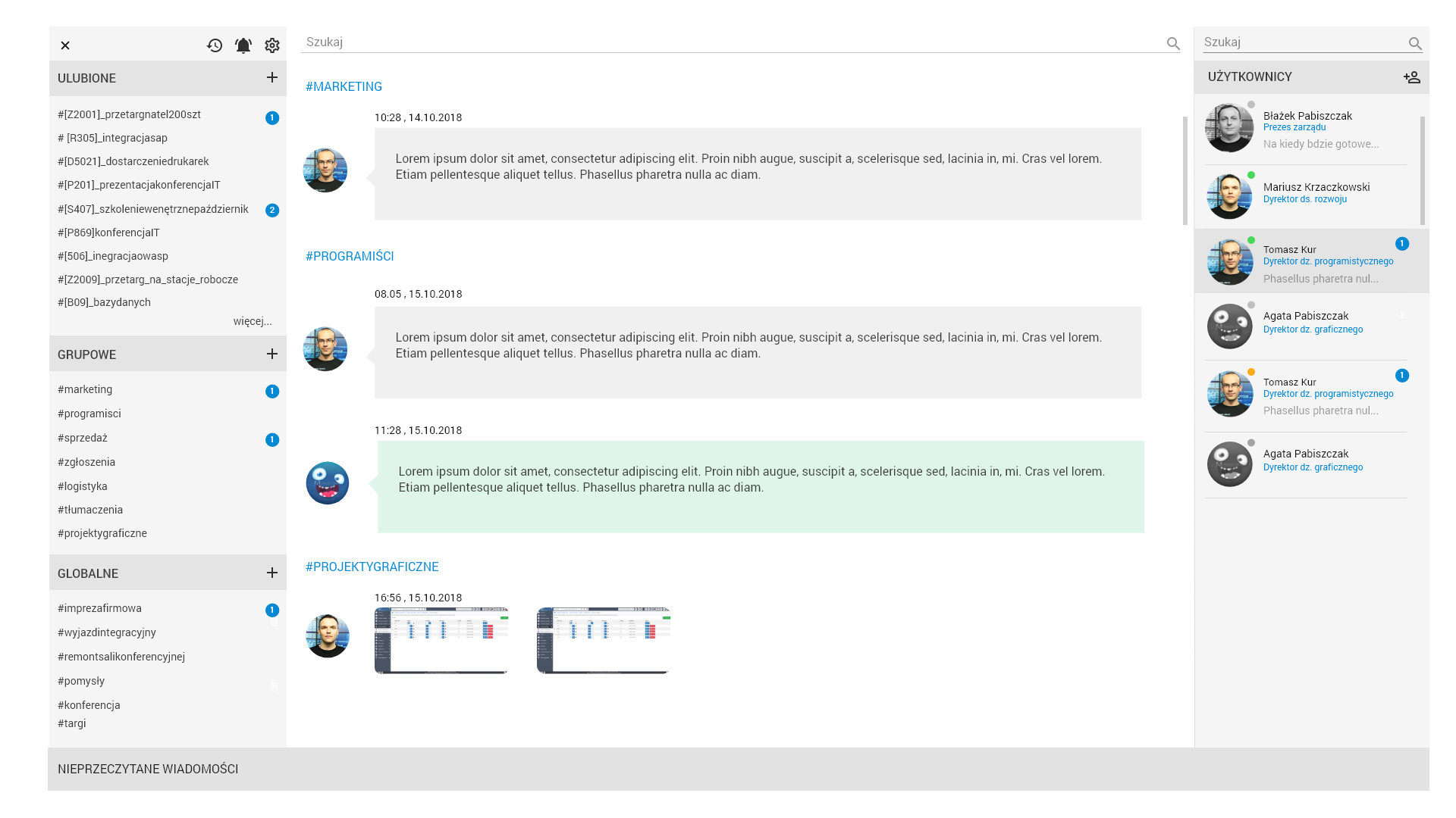 czat - nieprzeczytane