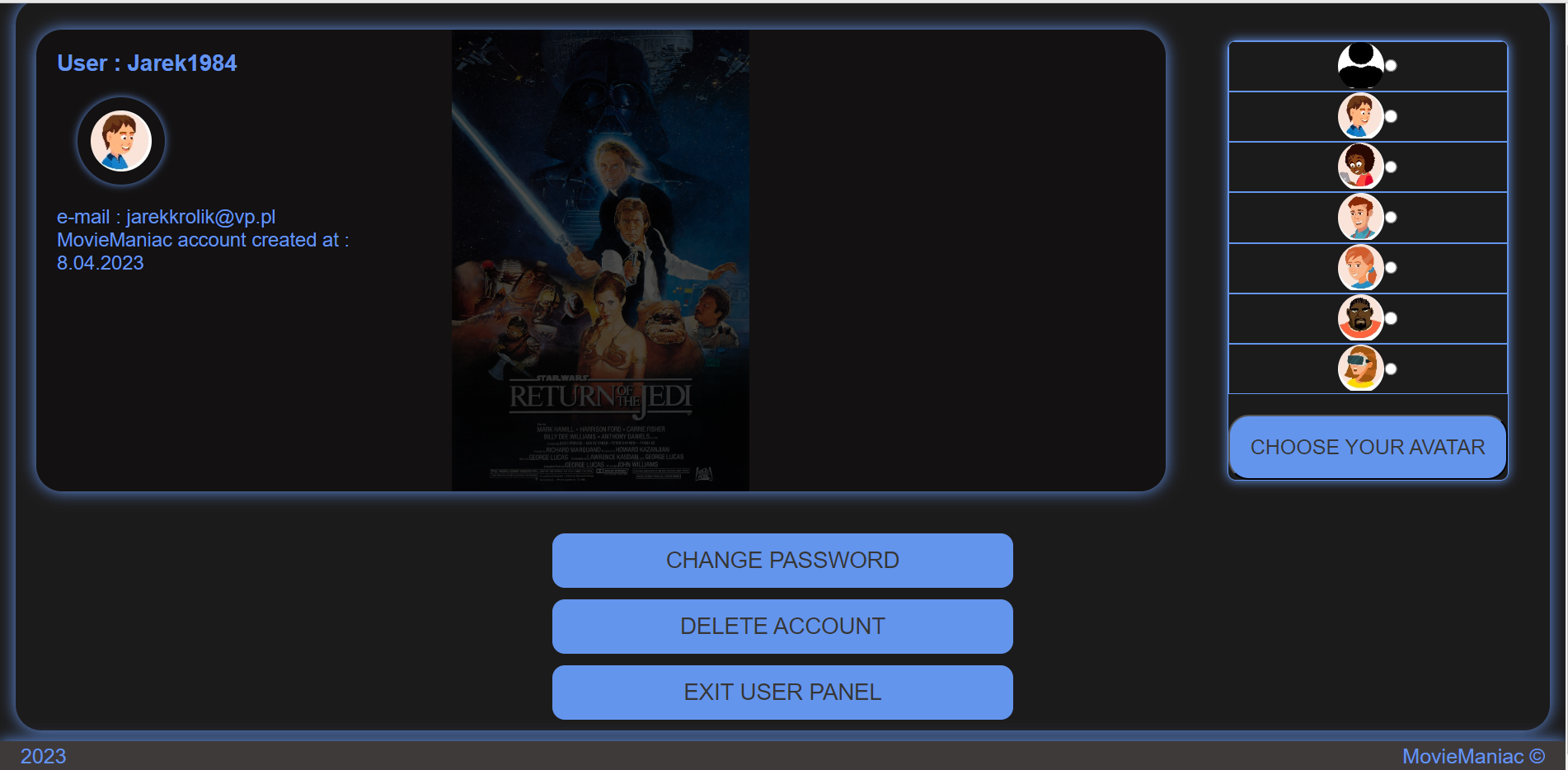 GitHub - JarekKrolik/MovieManiacsFrontEnd: Front - end for MovieManiac app