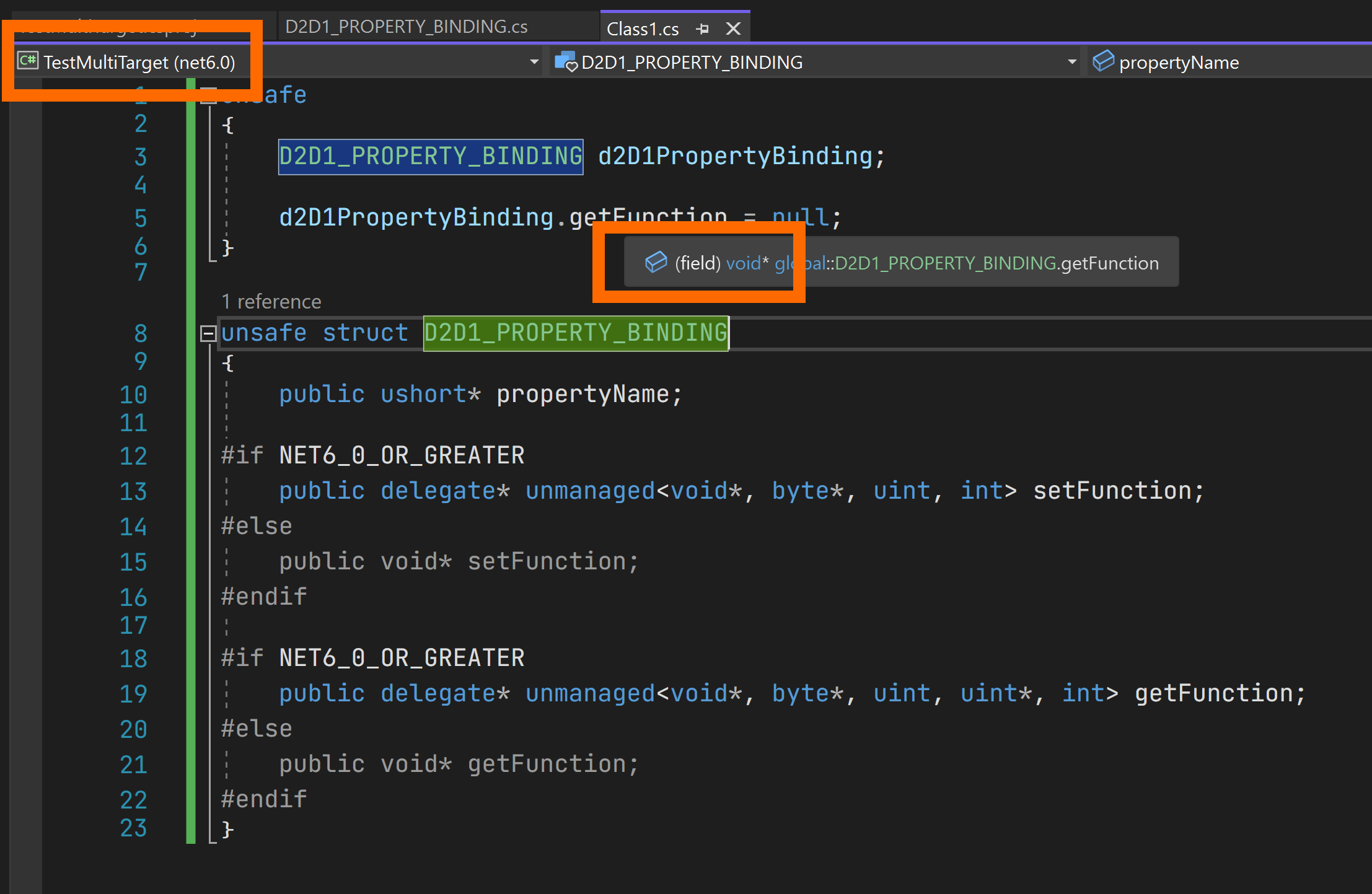 IntelliSense shows wrong type for multi-targeted fields with #ifdefs ...