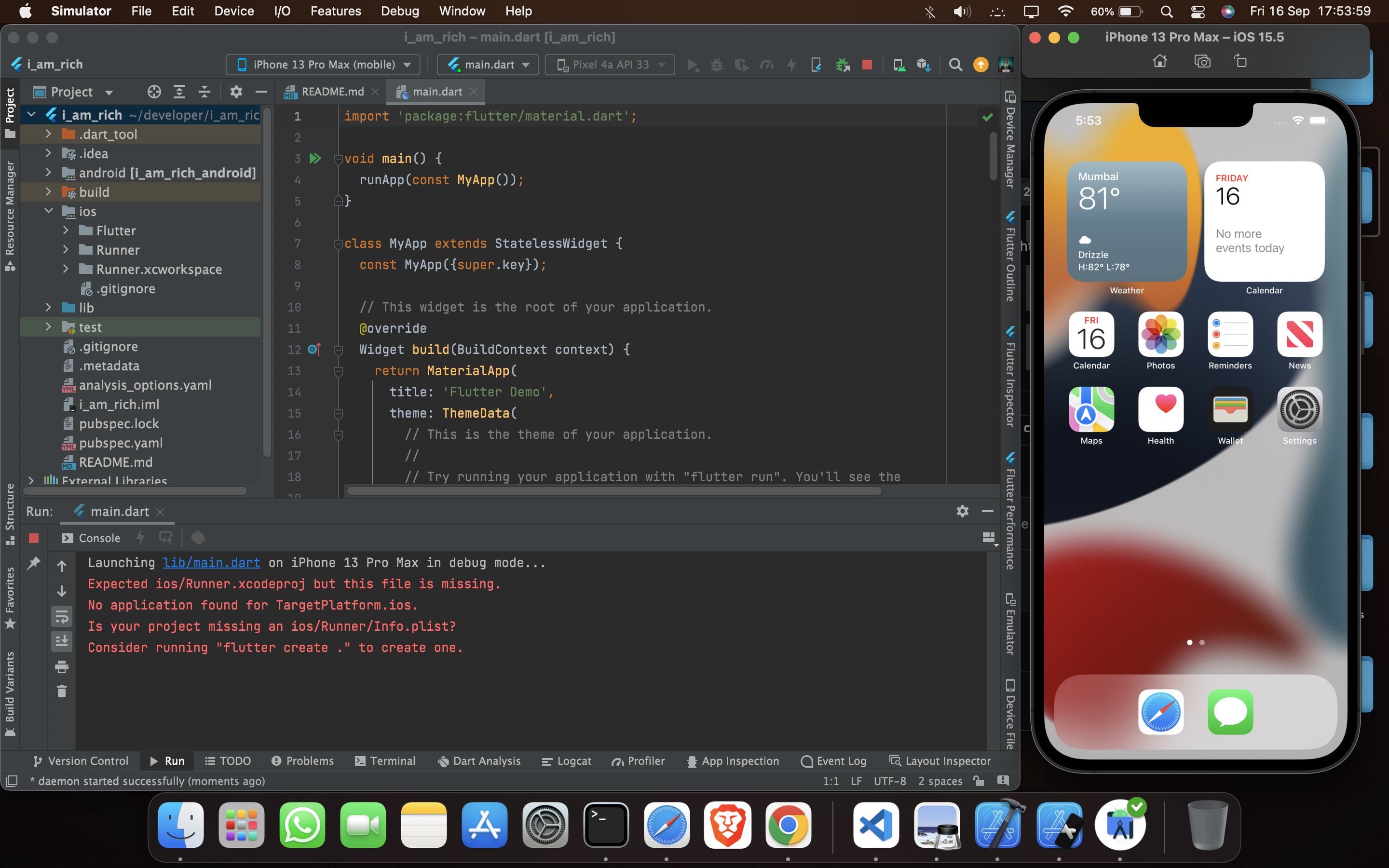 iOS simulator is not working . Also not working for emulator. · Issue ...