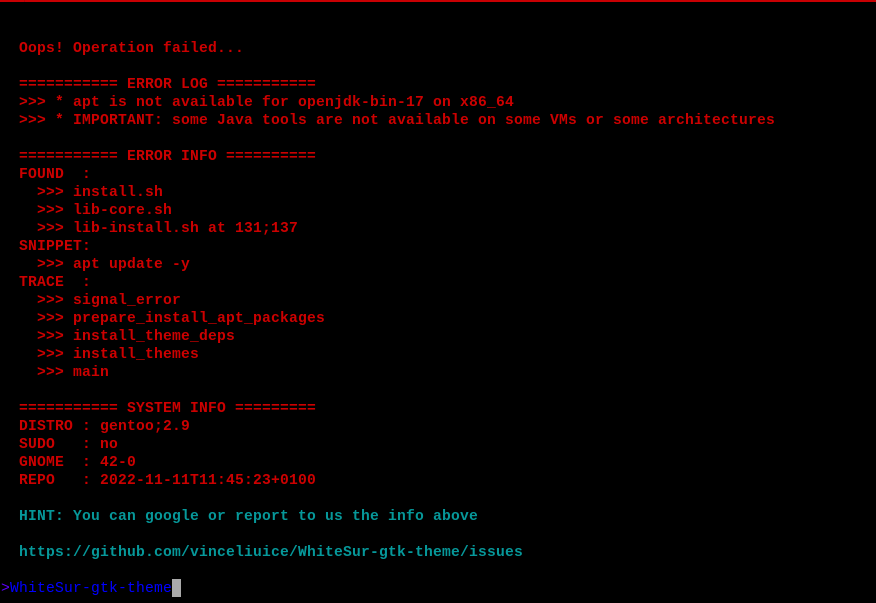 The script does not work on Gentoo Linux. · Issue #724 · vinceliuice ...