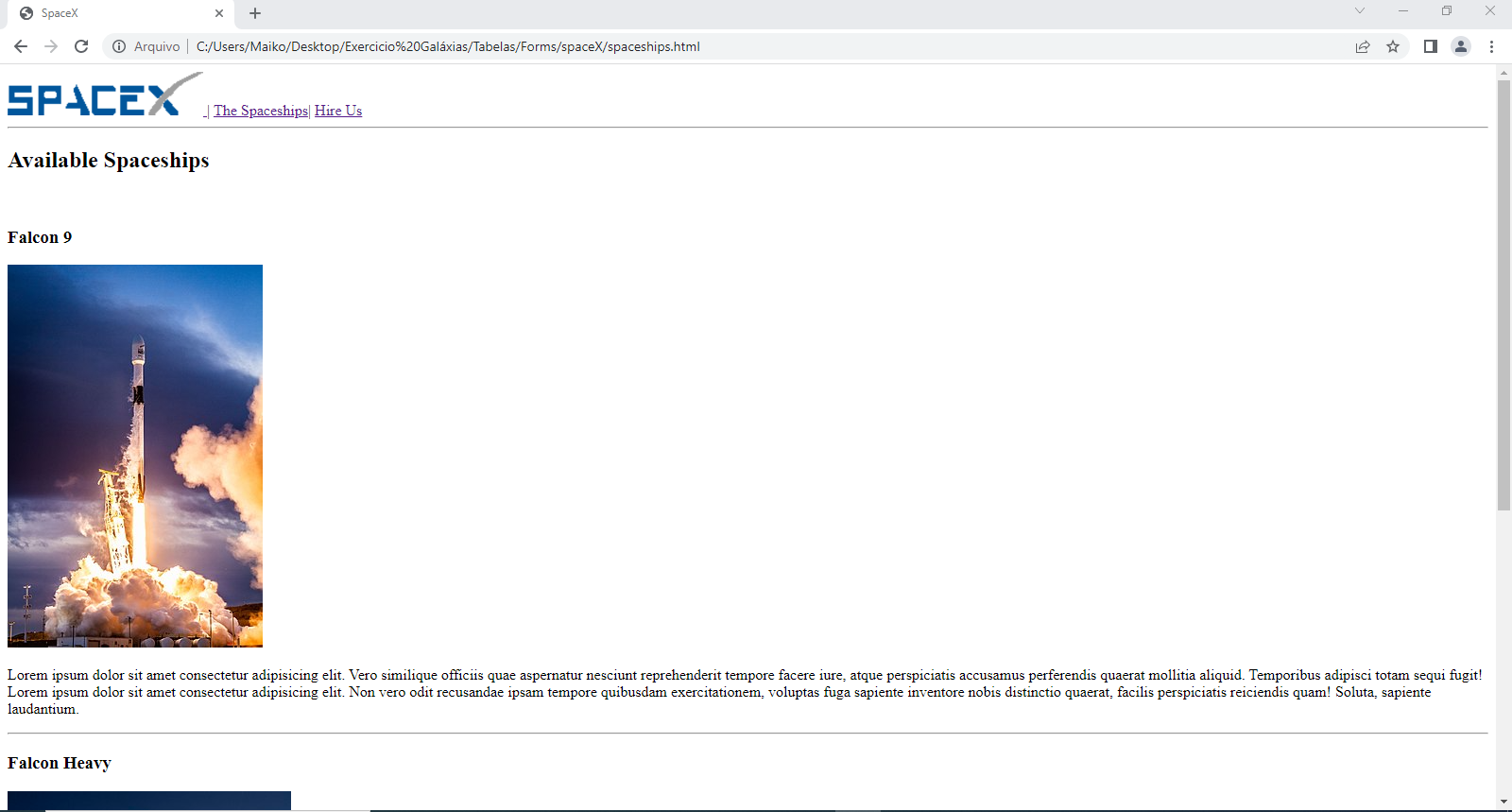 GitHub - maikojct/SpaceX: Projeto simples de site, criado com HTML5.