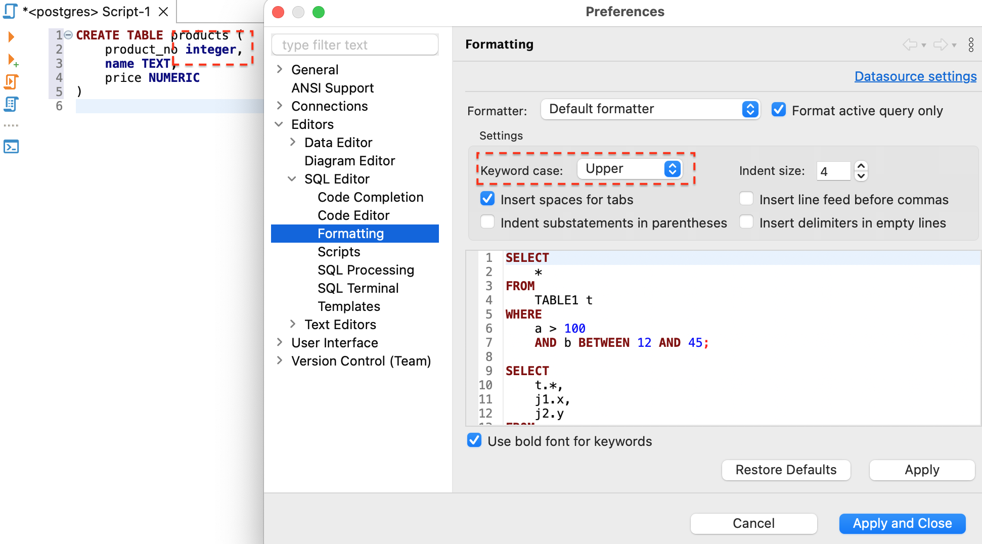 Why aren't some data type keywords formatted in SQL Editor? · dbeaver ...