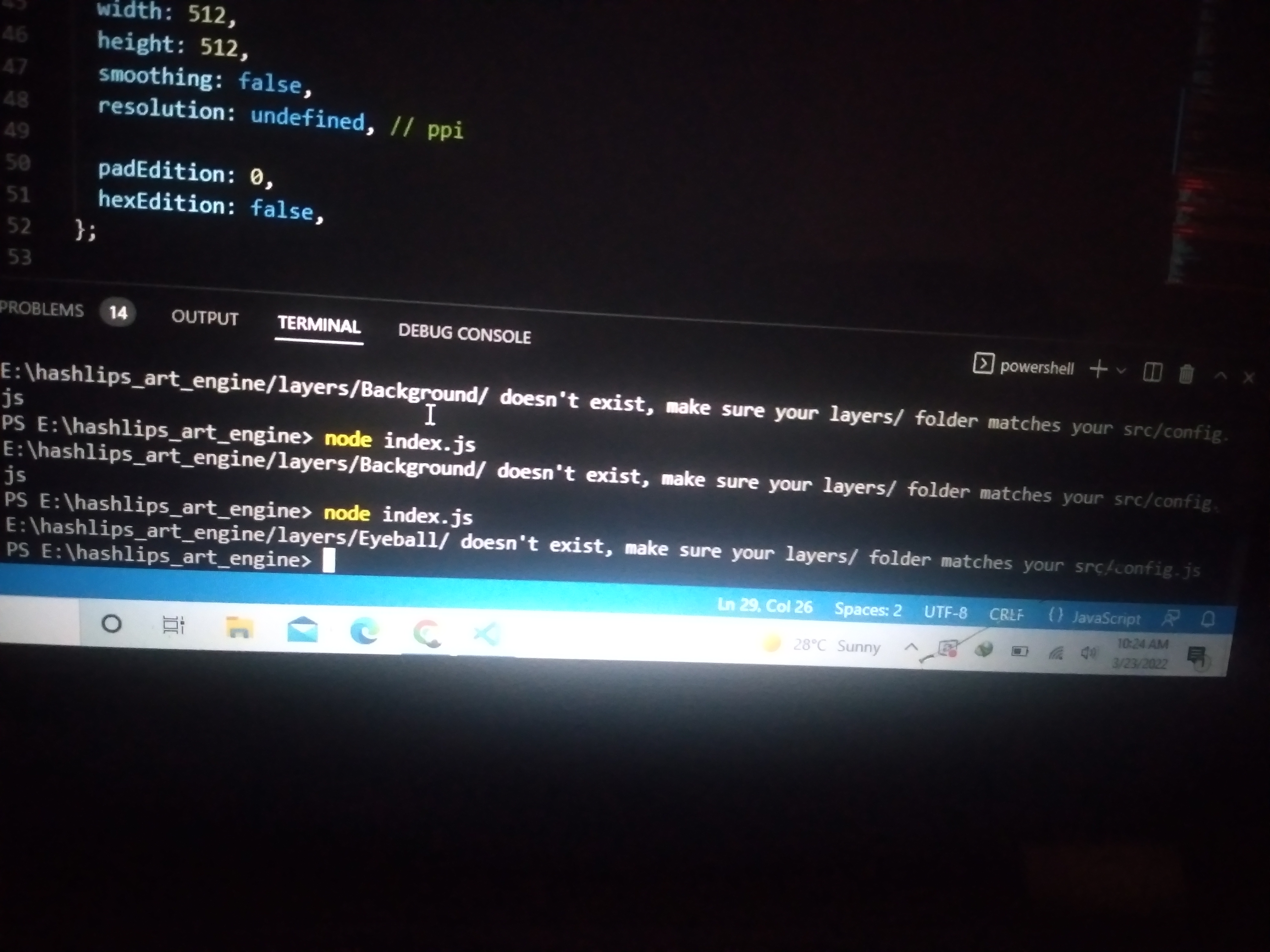Deprecation warning of node js · Issue #981 · HashLips/hashlips_art ...