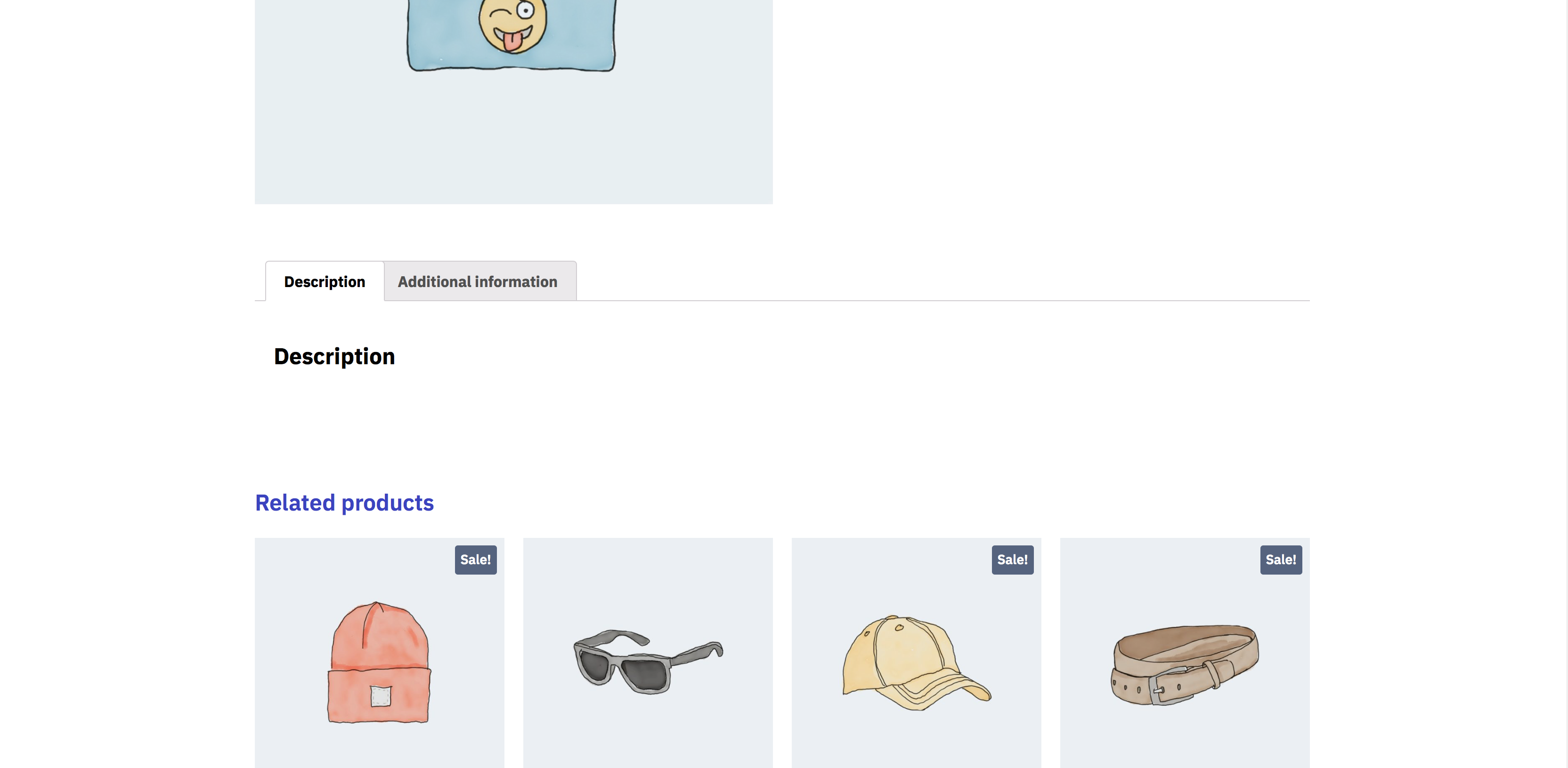 product data tabs - front-end