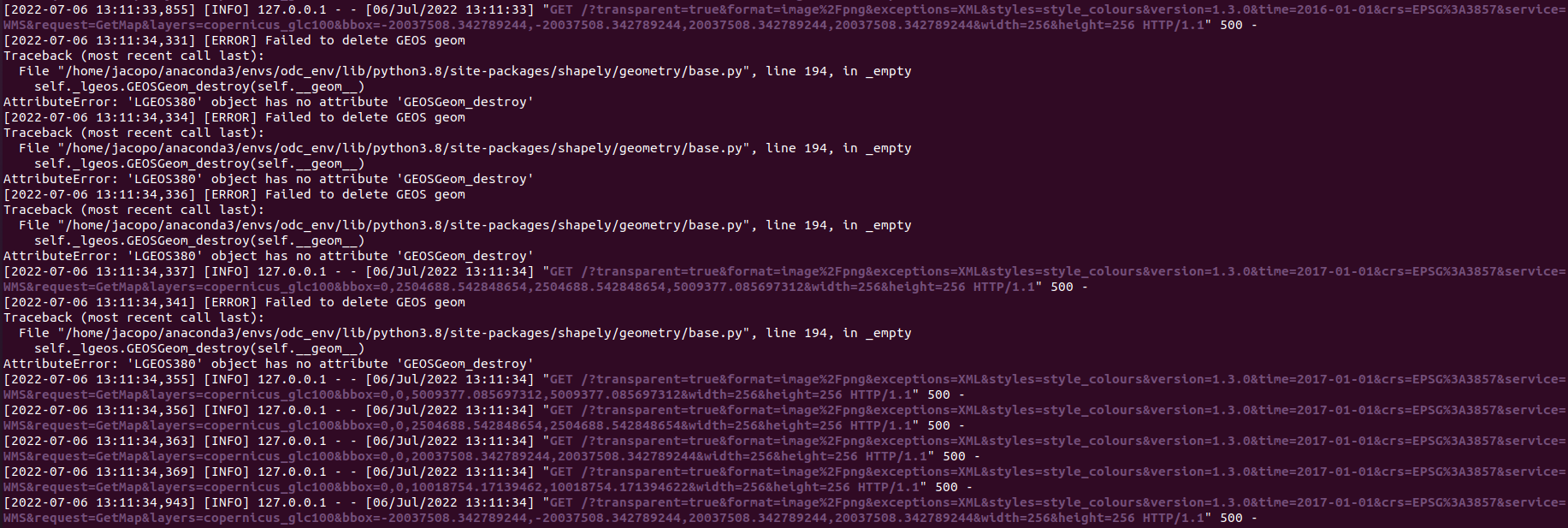Error 500 · Issue #845 · opendatacube/datacube-ows · GitHub