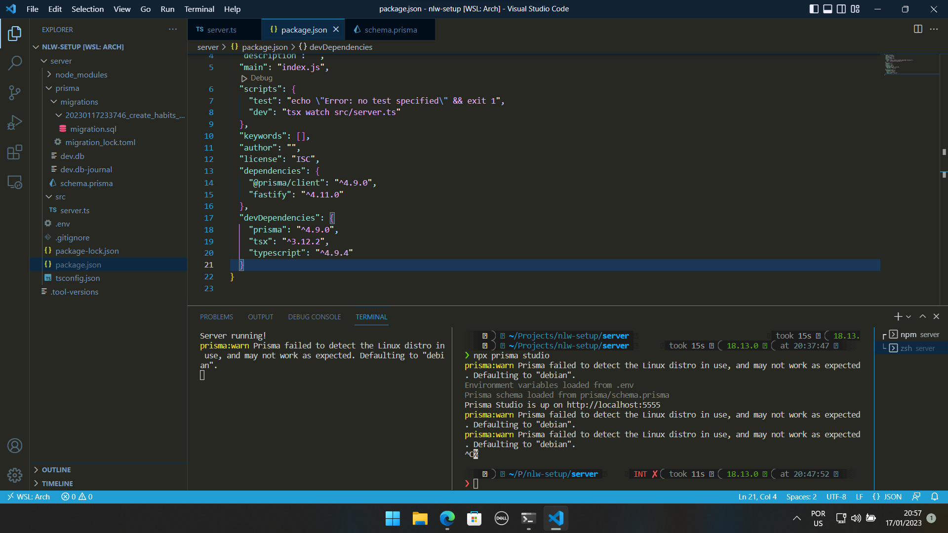 Prisma:warn Prisma failed to detect the Linux distro in use, and may ...