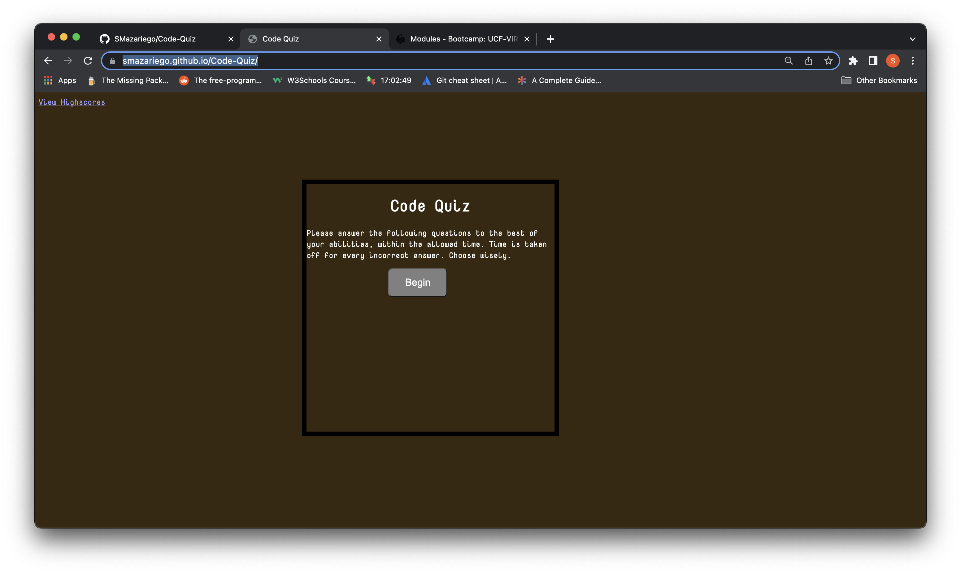 GitHub - SMazariego/Code-Quiz