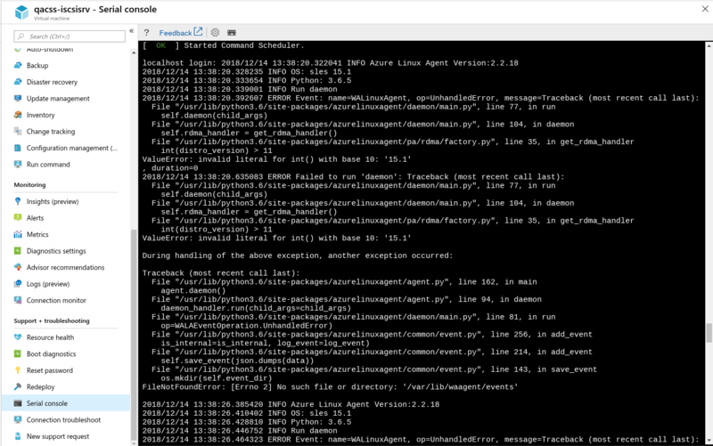 Error while testing SLES 15SP1 · Issue #1426 · Azure/WALinuxAgent · GitHub