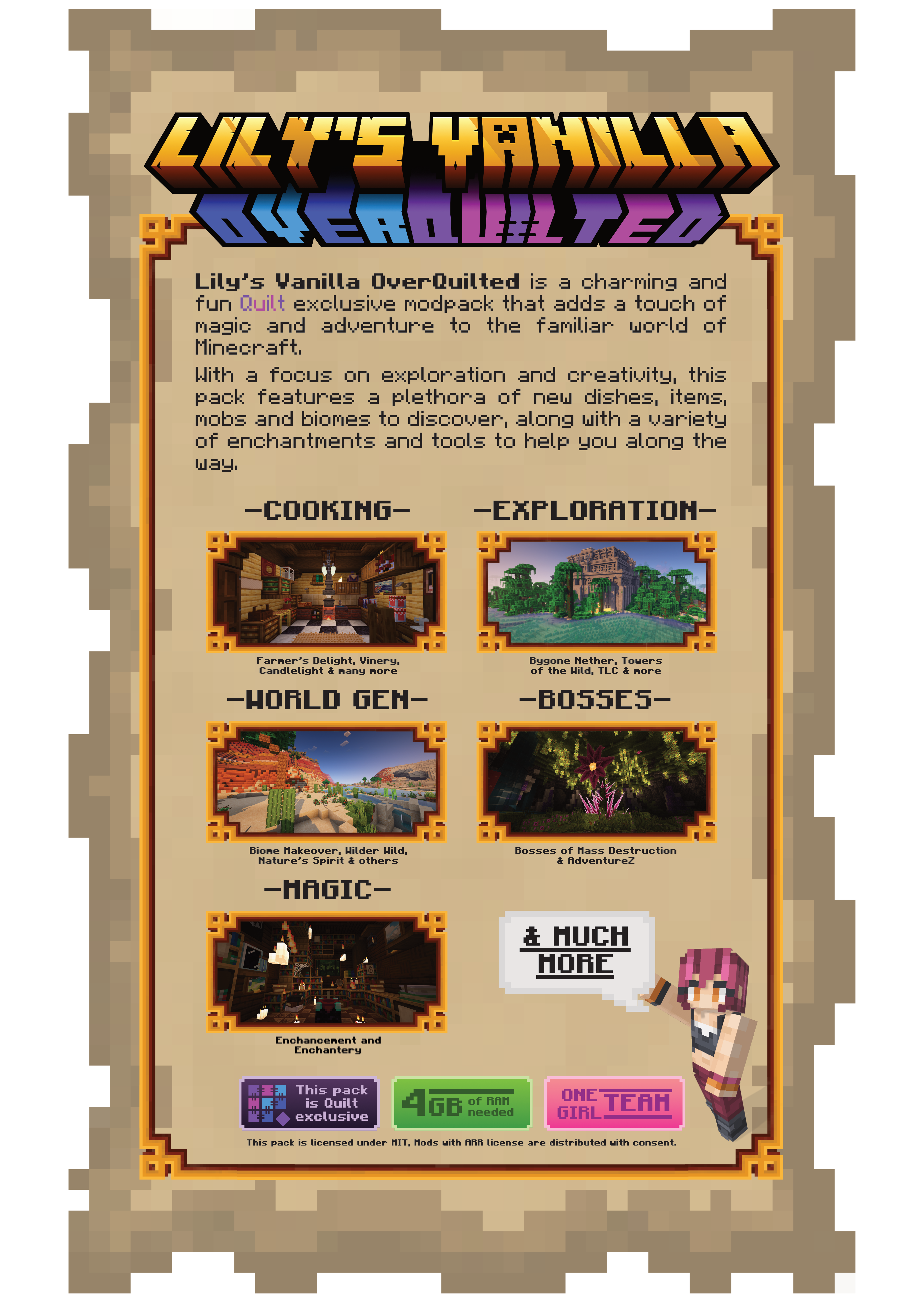 Visual Description of Lily's Vanilla OverQuilted. A plaintext description can be found below :)