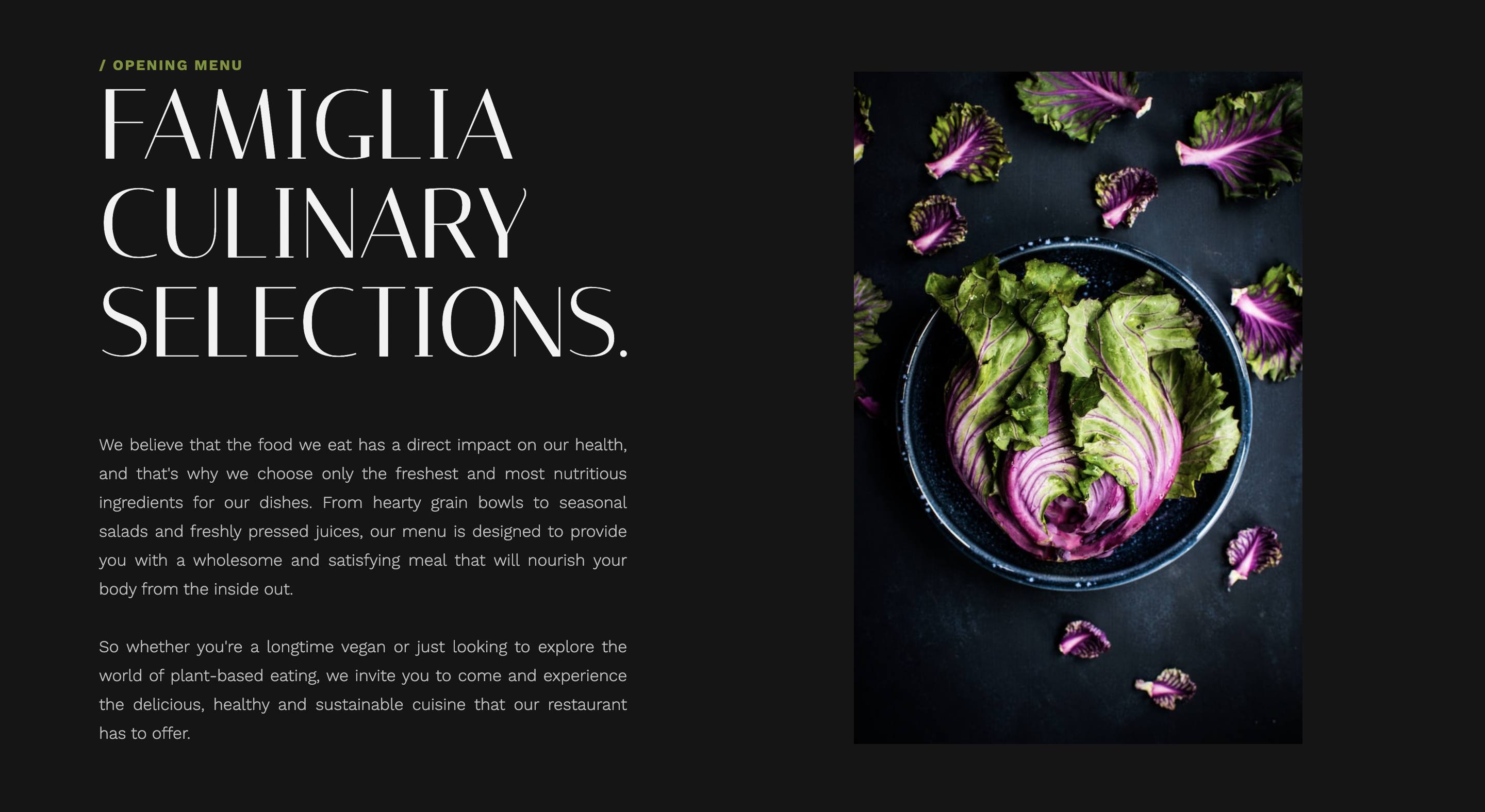 GitHub - Alicexplore/The_Famiglia_Project: Vegan Restaurant Website ...
