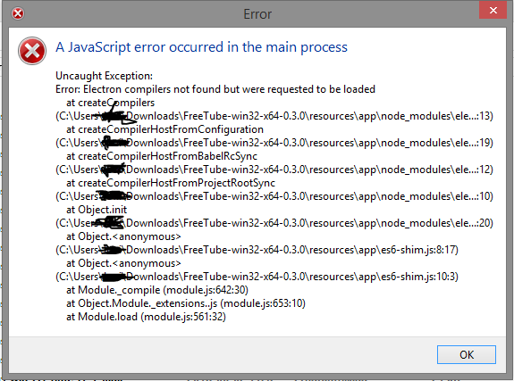 Windows version javascript error · Issue #105 · FreeTubeApp/FreeTube ...