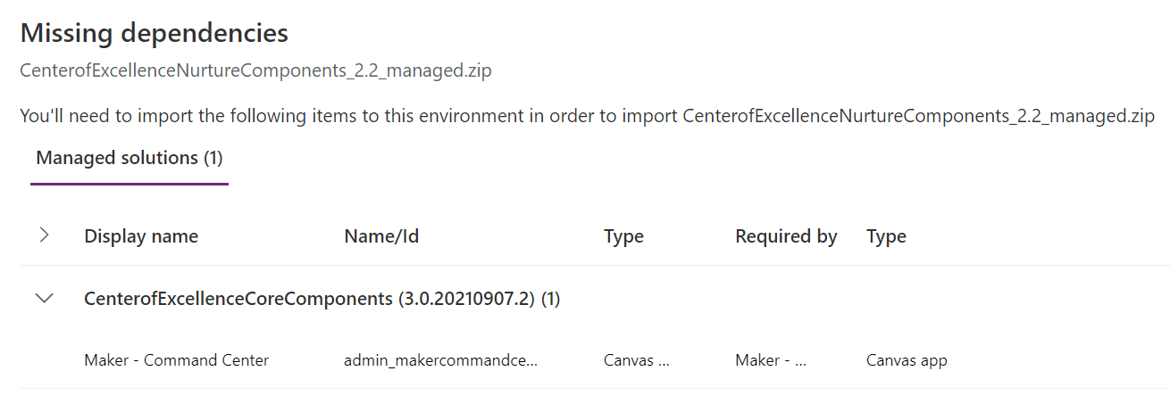 [CoE Starter Kit - BUG] Cannot import September 2021 Nurture components ...